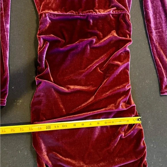 Lulus Elegant Velvet Long Sleeve Dress in Rich Mauve Purple Sz XS - Picture 10 of 16